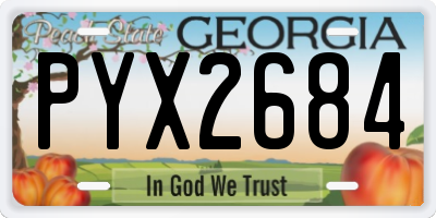 GA license plate PYX2684