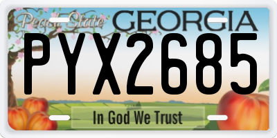 GA license plate PYX2685