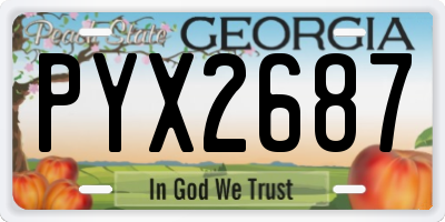 GA license plate PYX2687