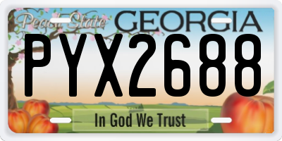 GA license plate PYX2688