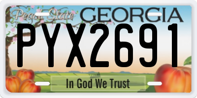 GA license plate PYX2691