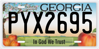GA license plate PYX2695