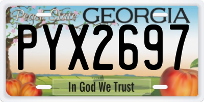 GA license plate PYX2697