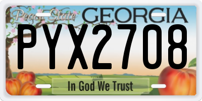 GA license plate PYX2708