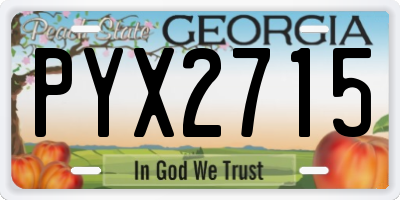 GA license plate PYX2715