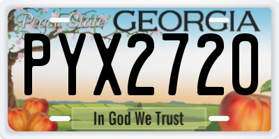 GA license plate PYX2720