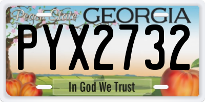GA license plate PYX2732