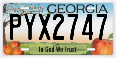 GA license plate PYX2747