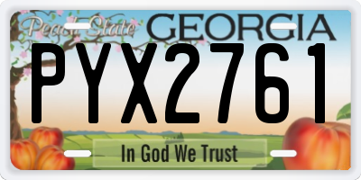 GA license plate PYX2761