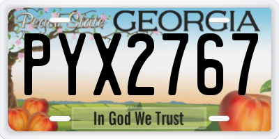 GA license plate PYX2767