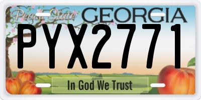 GA license plate PYX2771