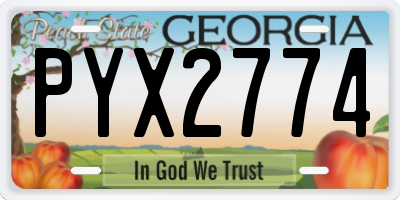 GA license plate PYX2774