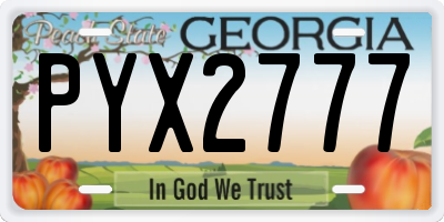 GA license plate PYX2777
