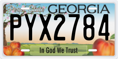GA license plate PYX2784