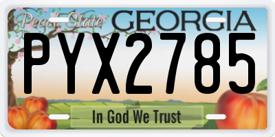 GA license plate PYX2785