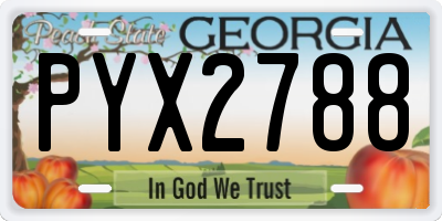 GA license plate PYX2788