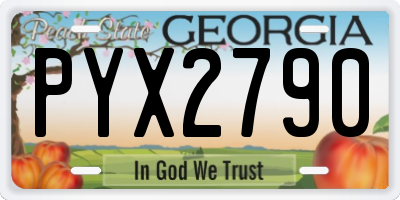 GA license plate PYX2790