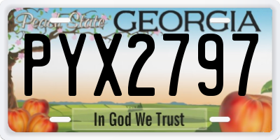 GA license plate PYX2797