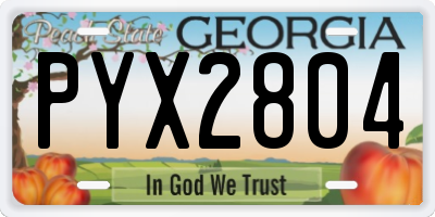 GA license plate PYX2804
