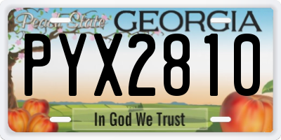 GA license plate PYX2810
