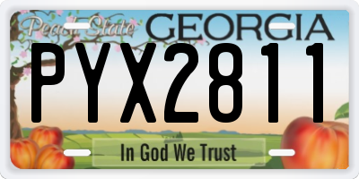 GA license plate PYX2811