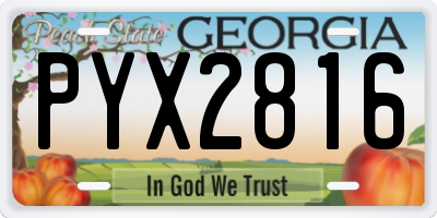 GA license plate PYX2816