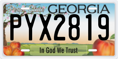 GA license plate PYX2819