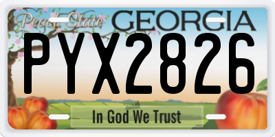 GA license plate PYX2826