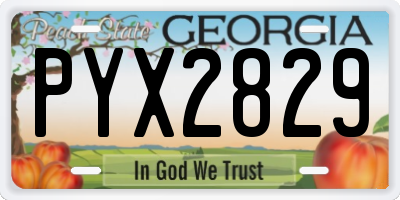 GA license plate PYX2829