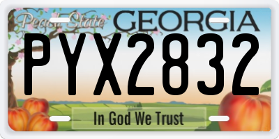 GA license plate PYX2832