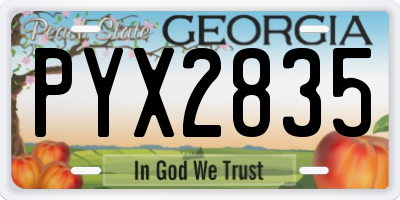 GA license plate PYX2835