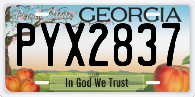 GA license plate PYX2837