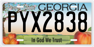GA license plate PYX2838
