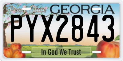 GA license plate PYX2843