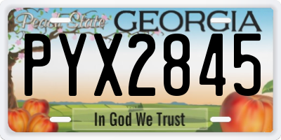 GA license plate PYX2845