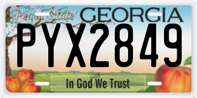GA license plate PYX2849