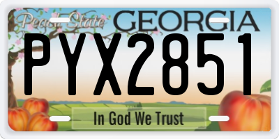 GA license plate PYX2851