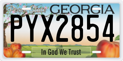 GA license plate PYX2854