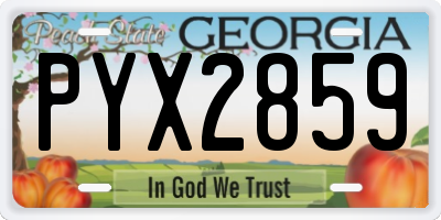 GA license plate PYX2859