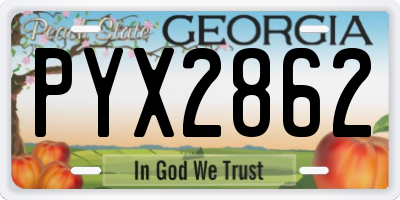 GA license plate PYX2862