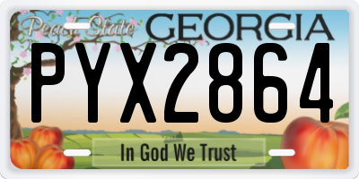 GA license plate PYX2864