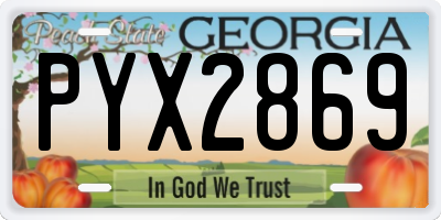 GA license plate PYX2869