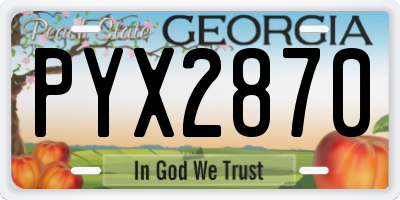GA license plate PYX2870