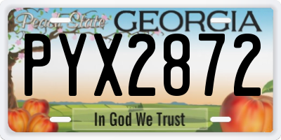 GA license plate PYX2872