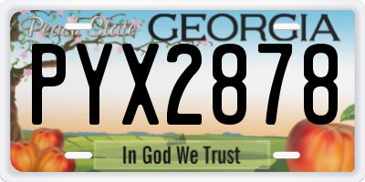 GA license plate PYX2878