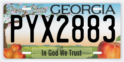GA license plate PYX2883