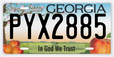 GA license plate PYX2885