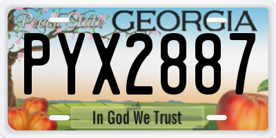 GA license plate PYX2887