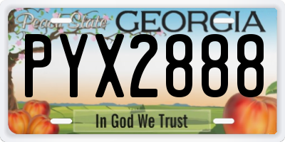 GA license plate PYX2888