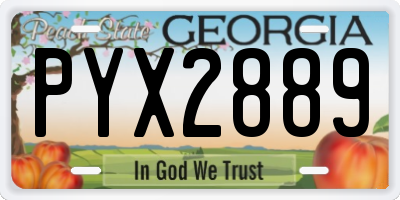 GA license plate PYX2889